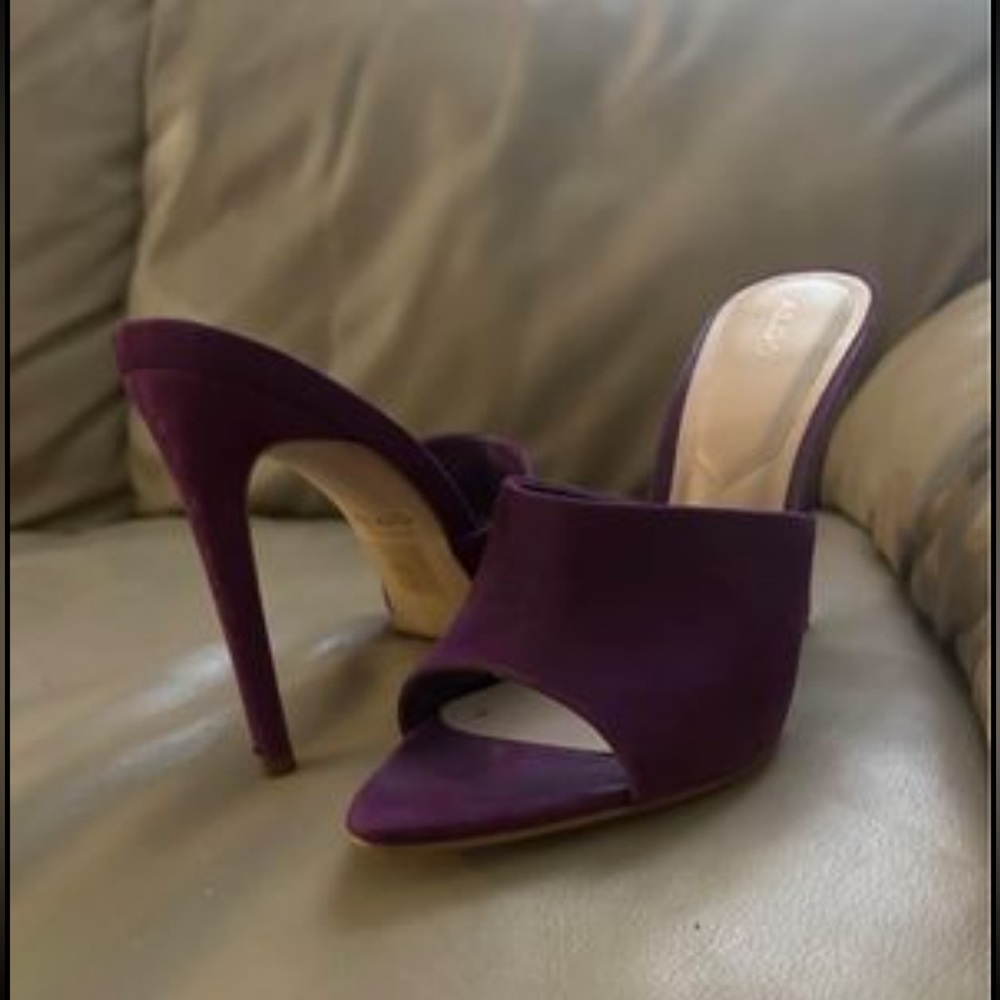 purple aldo heels